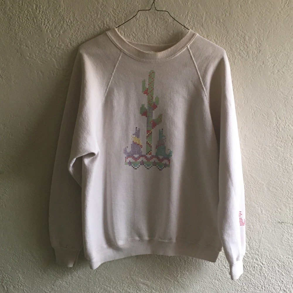vintage coyote cactus southwest sweatshirt